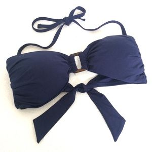 ⬇️$39 Helen Jon Navy Padded Bandeau Bikini Top L